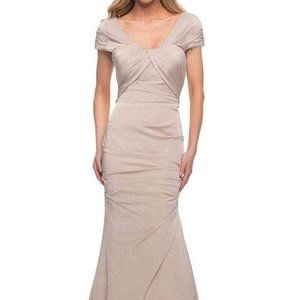 La Femme 29805SC Mother of the Bride Dress Tan Size 10
